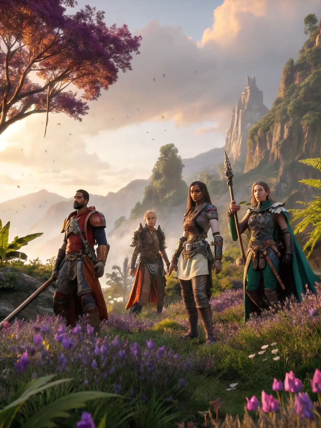 A screenshot from a popular RPG, showing a character equipped with powerful gear and surrounded by defeated enemies.
