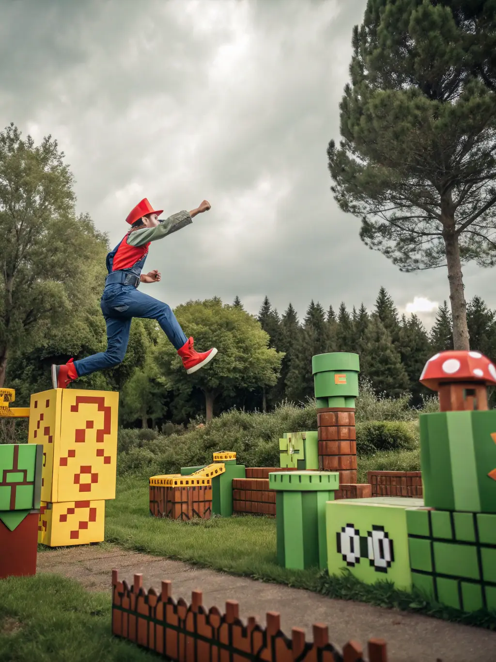 An image depicting a player character overcoming a difficult obstacle in a platformer game, with visual cues highlighting the solution.